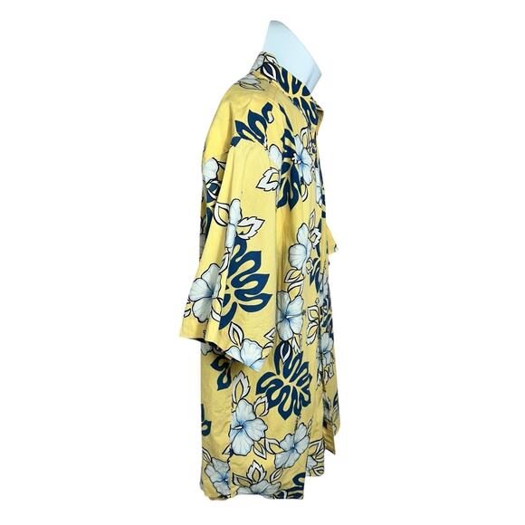 Natural Issue Hawaiian Button Front Shirt Sz XL Yellow Tropical Floral Cotton - Picture 3 of 5